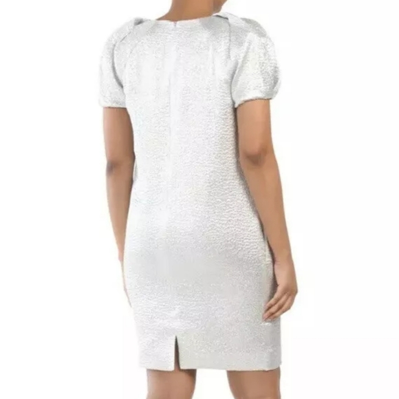 St John Metallic Crinkle Texture Cocktail Dress - Picture 4 of 8